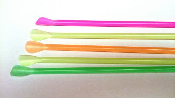 Löffelhalm, Strohhalm, Trinkhalm für Slush Eis, Cocktail,